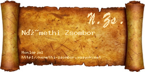 Némethi Zsombor névjegykártya
